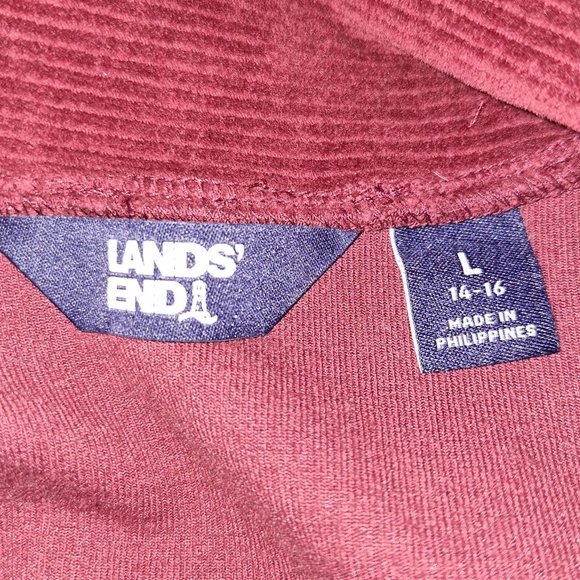 Lands' End Long Sleeve 1/4 Zip Pullover Corduroy Ribbed Sweater Size Large - Picture 7 of 7